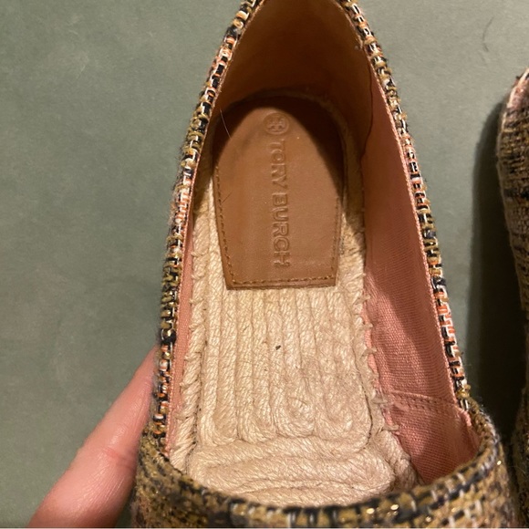 Tory Burch Espadrille Metallic Tweed Flat shoe with Box - Picture 10 of 12